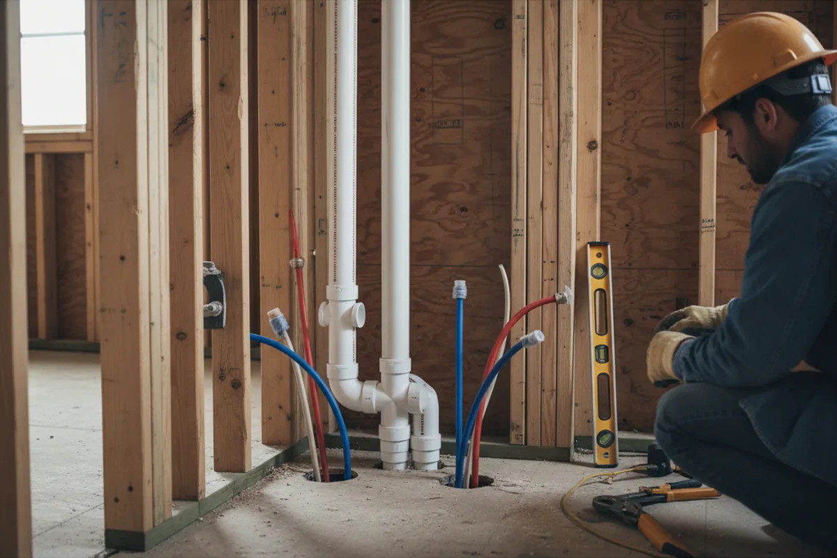Drain and supply rough-in during Toilet Repair and Installation in Dover
